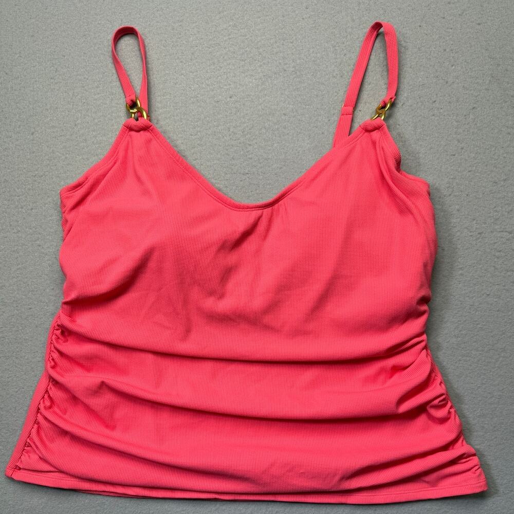 Bleu by Rod Beattie Plus Size Pique Ole Scoop-Neck Tankini Bardot Blush 22W $99